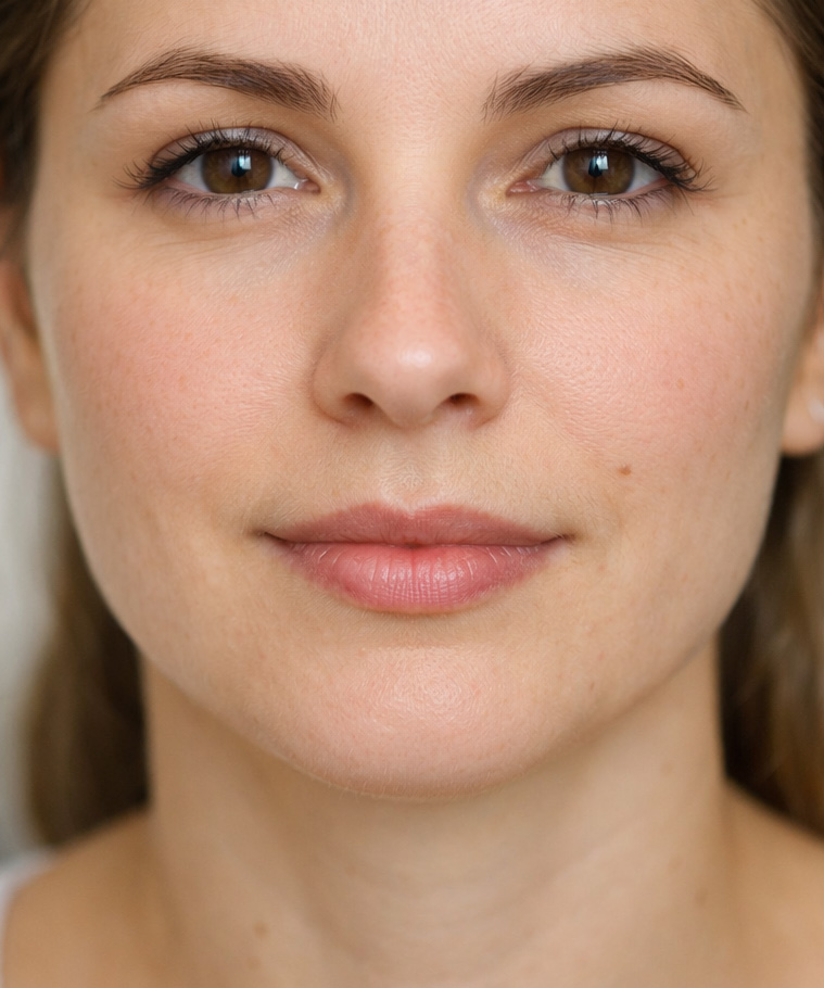 efekt po elektroepilacji wąsika u kobiety gładka skóra bez owłosienia